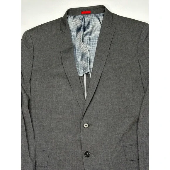 John Varvatos USA Mens Grey Wool Blend 2 Button Blazer Sport Coat 46R